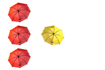 Different umbrella isolated on white background