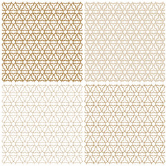 Seamless arabic geometric ornament in brown color.A set of different line thicknesses.
