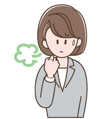 Obraz premium ため息をついて困るスーツの女性