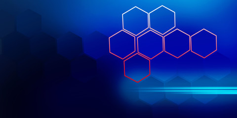 2d illustration Abstract futuristic electronic circuit technology background