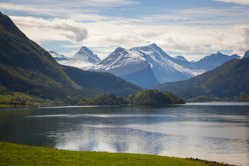 Traveling the northern country of Norway in summer