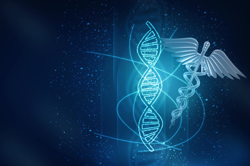 3d illustration caduceus medical symbol