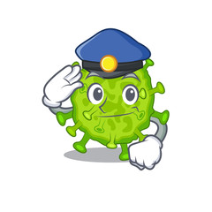 A picture of virus corona cell performed as a Police officer