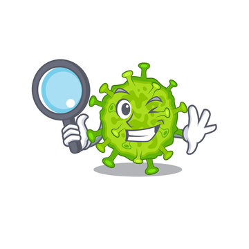 Virus corona cell in Smart Detective picture character design
