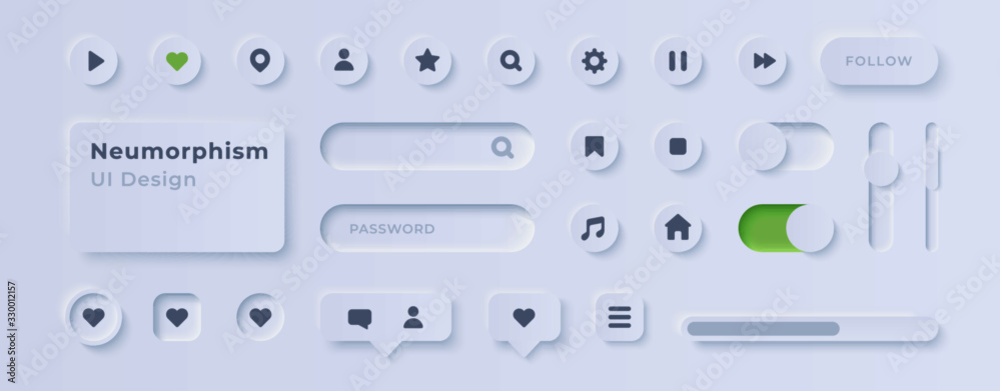 Wall mural user interface elements for mobile app. ui icons set. vector. simple modern design. for mobile, web,