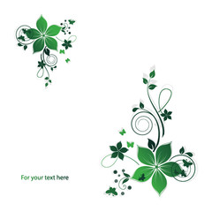 green floral background with flowers