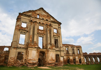 Ruins of the Ruzhansky Castle in Belarus in May