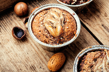 Muffins with banana.