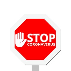 Stop Corona virus Sign. Corona virus 2019-nCoV warning isolated on white background