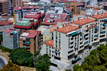 Fototapeta premium Small town houses from great heights