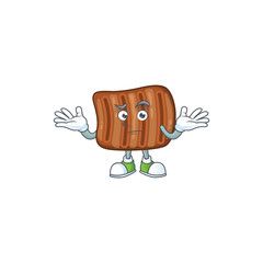 A picture of smirking roasted beef cartoon character design style
