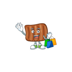 Smiley rich roasted beef mascot design with Shopping bag