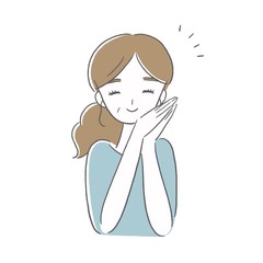 喜ぶ　女性　イラスト