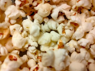 close up of popcorn