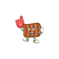 Roasted beef presented in cartoon character design with Foam finger