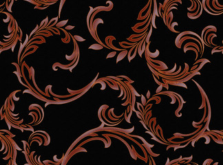 Exquisite baroque design, rococo design, suitable for textile clothing and wallpaper design