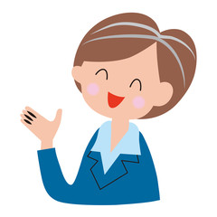 説明している女性