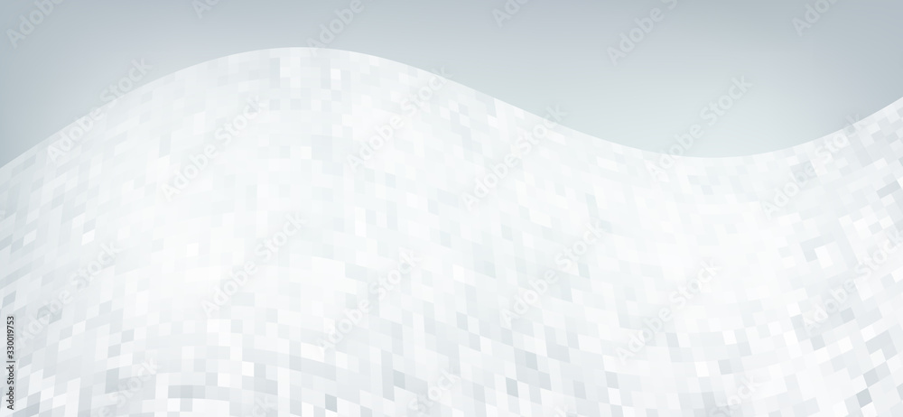 Poster Background with mosaic wave on grey. Vector