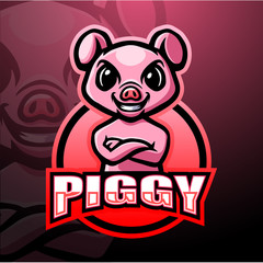 Pig mascot esport logo design