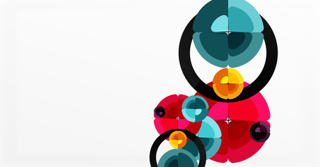 Abstract background, trendy color circles geometrical composition. Vector Illustration For Wallpaper, Banner, Background, Card, Book Illustration, landing page