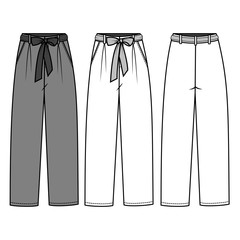 Pants for Ladies fashion Flat Templates