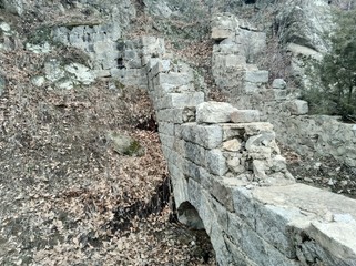 old wall of a little bridge
