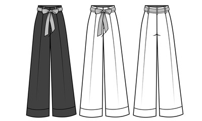 Pants for Ladies fashion Flat Templates