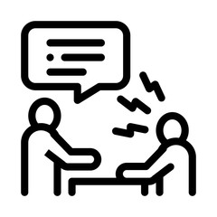 Verbal Battle Icon Vector. Outline Verbal Battle Sign. Isolated Contour Symbol Illustration