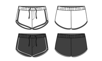 SHORT PANTS FLAT SKETCH TEMPLATE