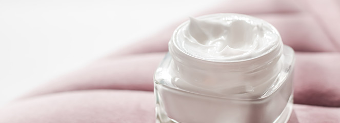 Face cream moisturizer in a jar, luxury skincare cosmetics and organic anti-aging product for...