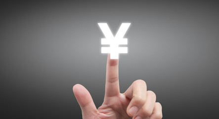 Fototapeta premium Money icon in hand Businessman business type modern buttons