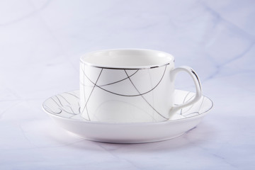 Set of delicate coffee cups closeup
