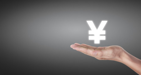 Obraz premium Hand touching graphs of financial indicator and accounting market economy analysis chart