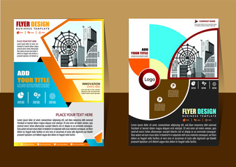 Brochure design, cover modern layout, annual report, poster, flyer in A4 with colorful triangles, geometric shapes for tech, science, market with light background