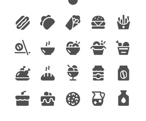 Food v1 UI Pixel Perfect Well-crafted Vector Solid Icons 48x48 Ready for 24x24 Grid for Web Graphics and Apps. Simple Minimal Pictogram
