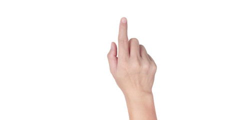 Close up hand sign posture click