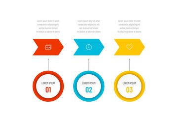 Modern abstract infographic with 3 steps or processes elements and icons. Business concept. Vector illustration