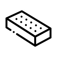 Brick Block Icon Vector. Outline Brick Block Sign. Isolated Contour Symbol Illustration