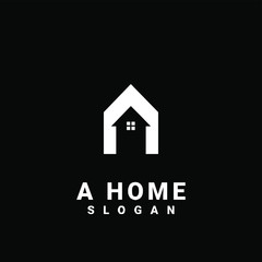 house with letter a logo initial design