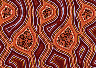 Aboriginal dot art vector background