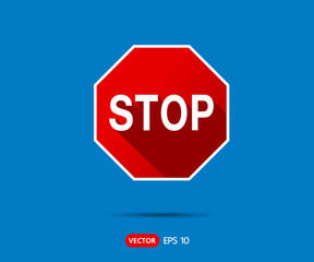 Traffic Stop Sign Icon, logo vector illustration