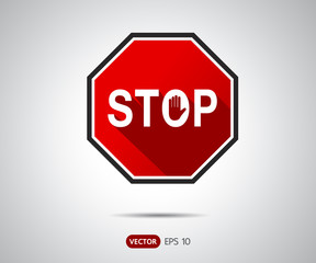 Traffic Stop Sign Icon, logo vector illustration