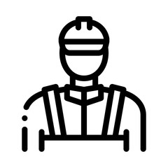 Mason Worker Icon Vector. Outline Mason Worker Sign. Isolated Contour Symbol Illustration