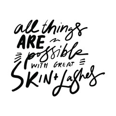 Scincare quotes. Hand lettering for your design