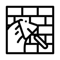 Spatula Wall Icon Vector. Outline Spatula Wall Sign. Isolated Contour Symbol Illustration