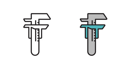 Vernier Caliper icon. Vector illustration in flat style. The concept of the construction.