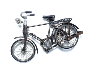 Fototapeta na wymiar Vintage bicycle model on a white background