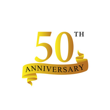 Ribbon anniversary 50th years logo