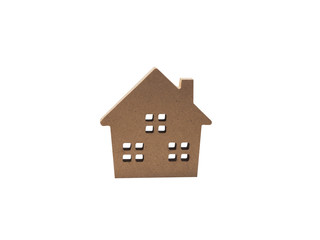 Modeling wooden houses isolated  In the white background