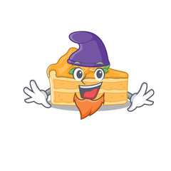 Cute and funny cheesecake orange cartoon character dressed as an Elf